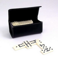 Domino Set in Black Leather Case